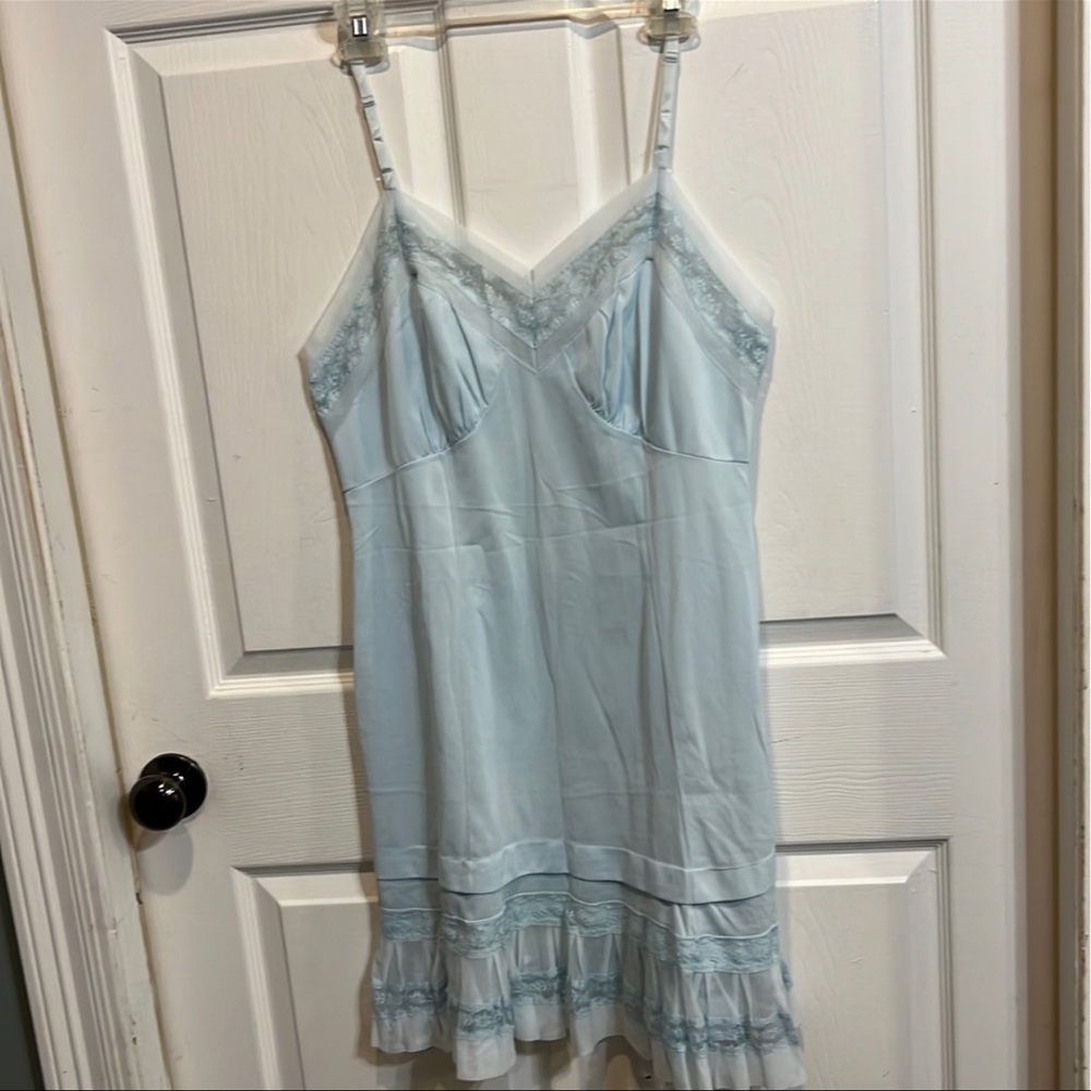NWOT-Seamprufe Vintage Blue Lace Slip/Gown